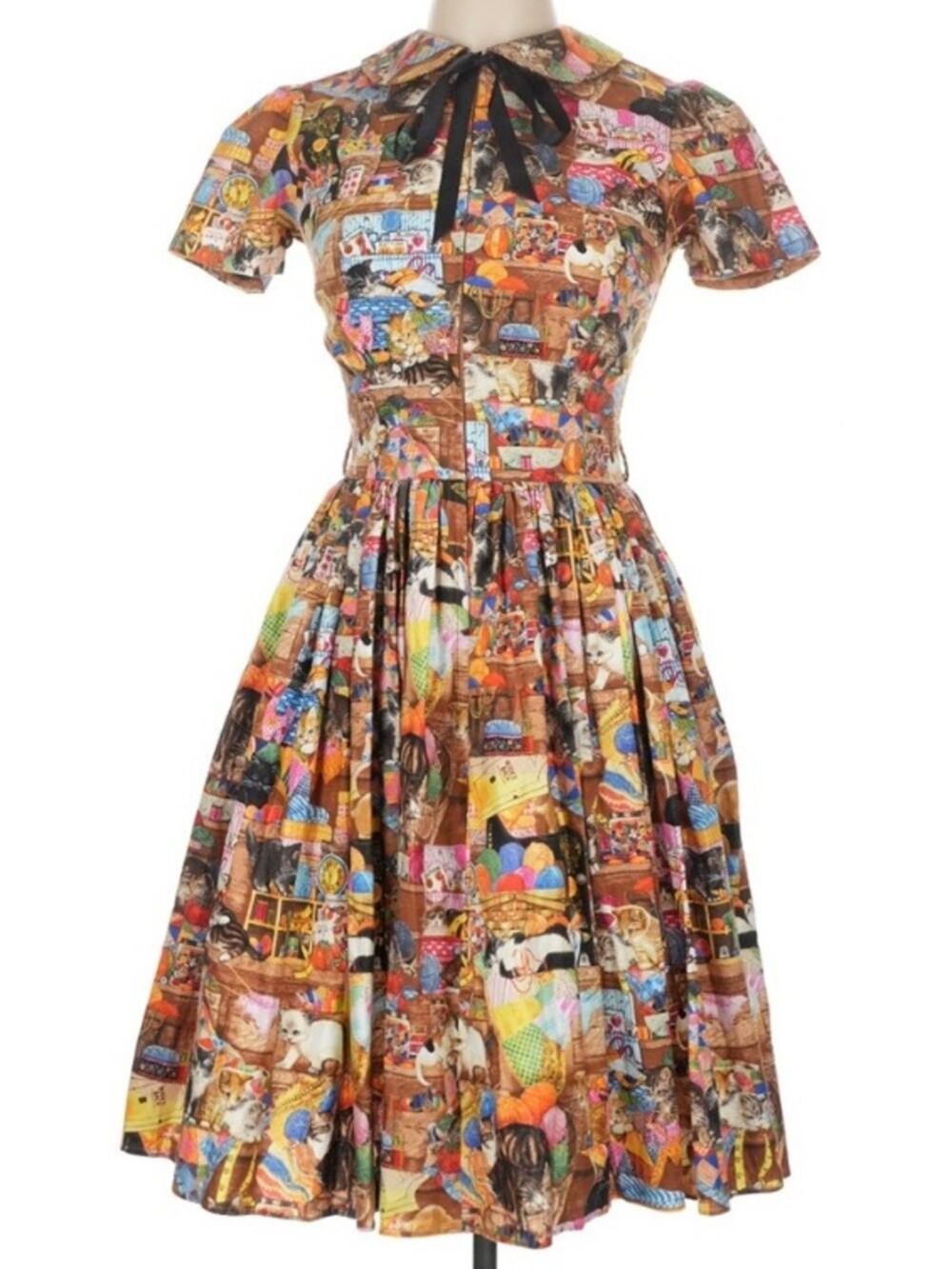 Bernie Dexter USA Pinup Rockabilly Swing
Colorful Cat Collage Print Dress XS